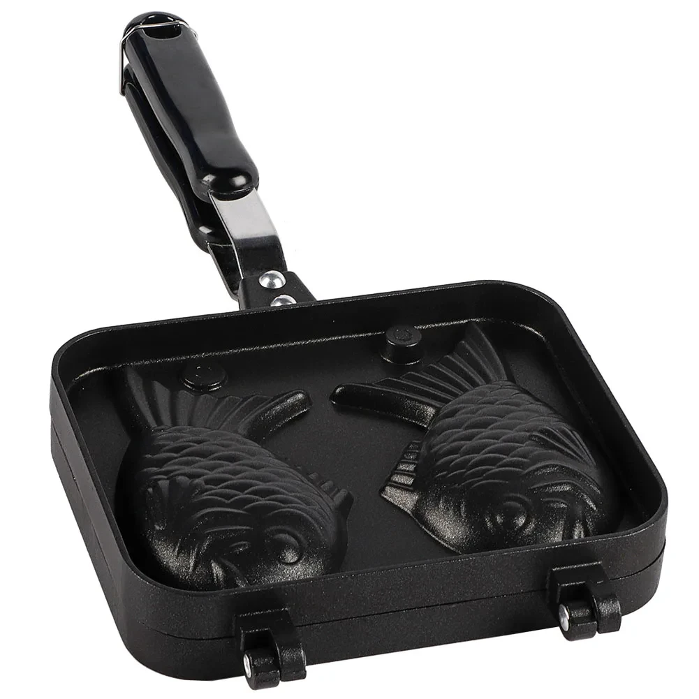 2 sided fish design stainless steel waffle pan for homemade cakes