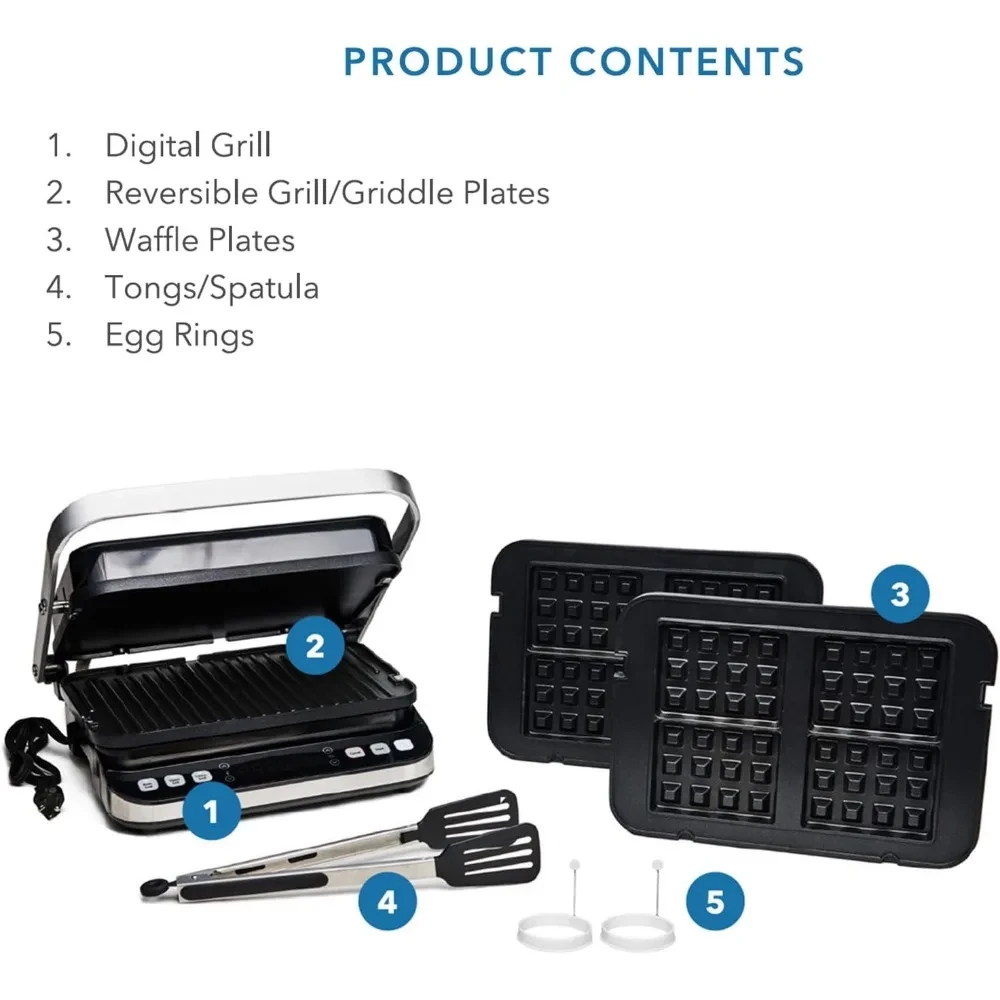 6 in 1 digital indoor grill perfect for all day meal preparation
