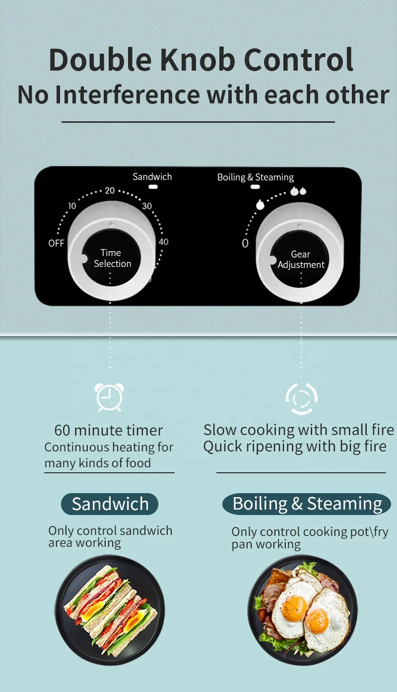 easy to clean sandwich toaster with removable plates