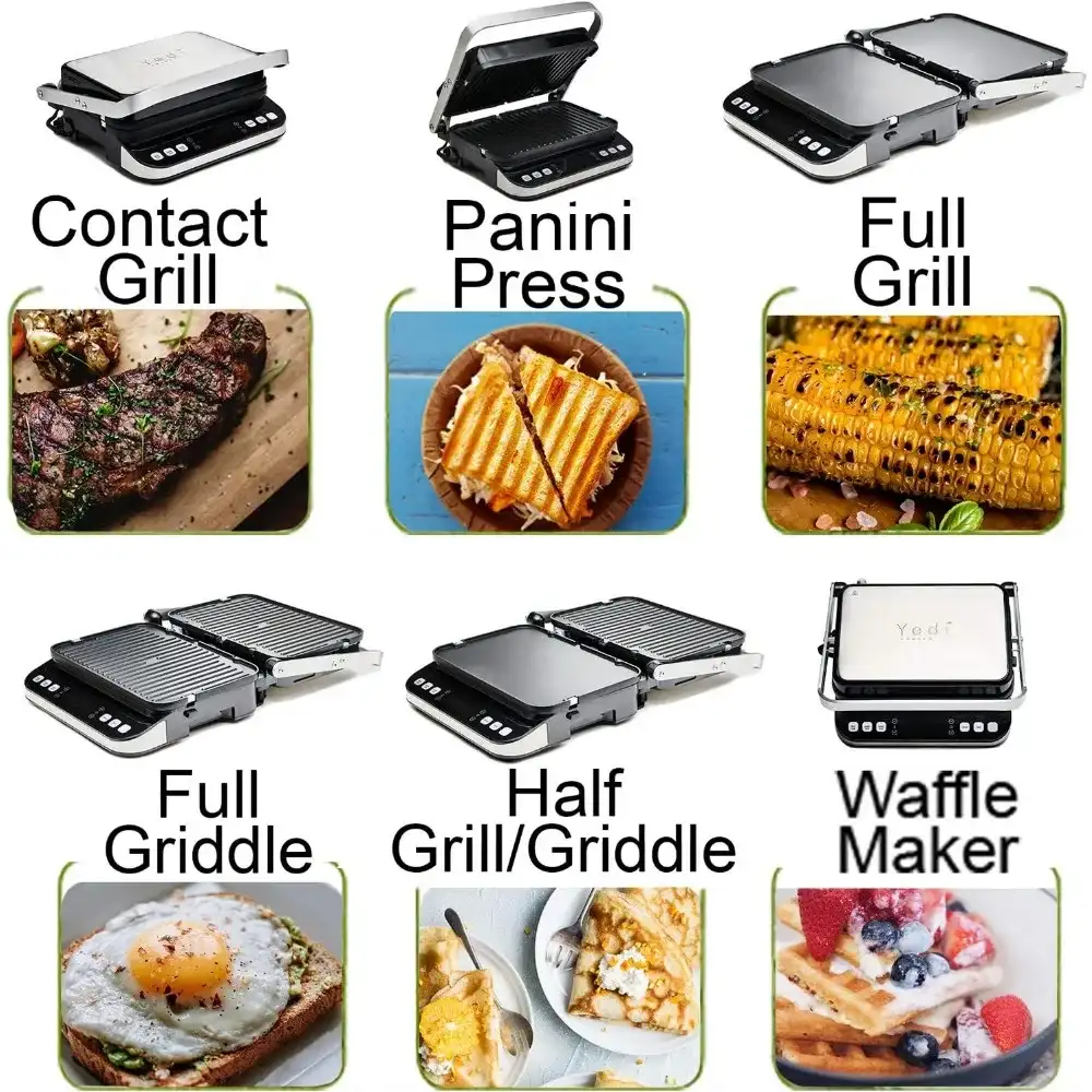 electric grill and sandwich press combo for convenient kitchen use