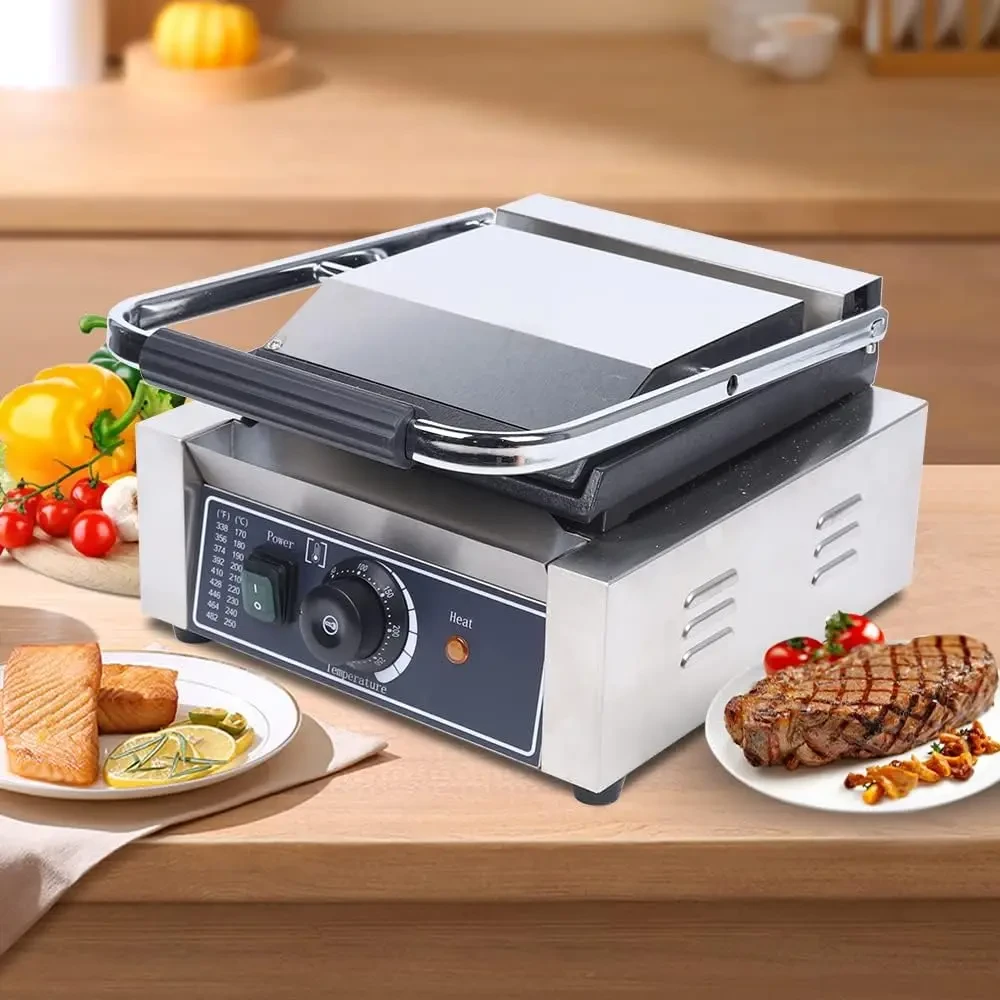 electric sandwich maker with single flat plate for quick meals