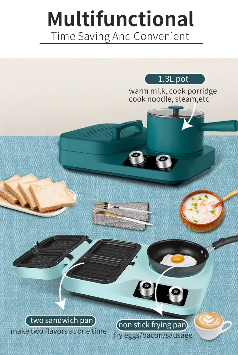 portable sandwich press with interchangeable plates