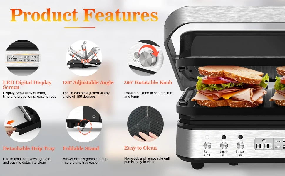 sandwich press with removable plates for easy cleaning and maintenance
