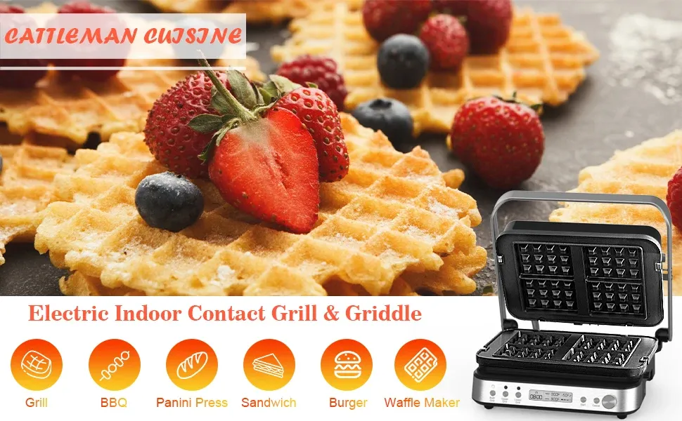 versatile 6 in 1 indoor grill and griddle with deep fill sandwich maker